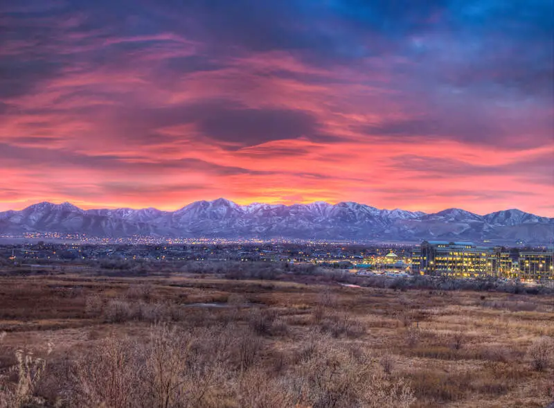 Another View Of The Sunset Over South Jordanc Ut