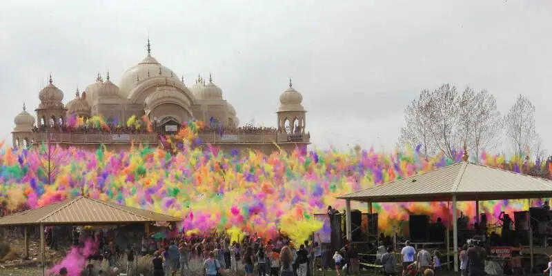 Festival Of Colors At The Krishna Temple Near Spanish Forkc Utah