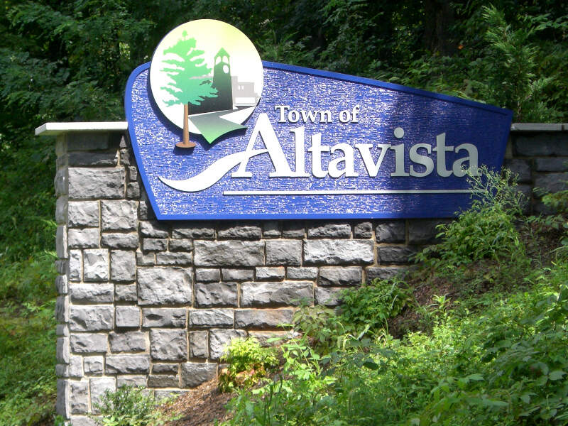 Altavistac Virginia Town Sign