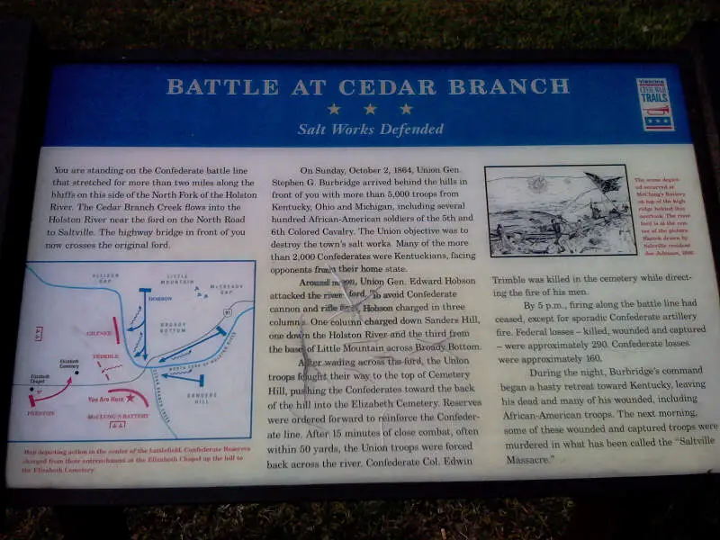 Battle At Cedar Branch Marker