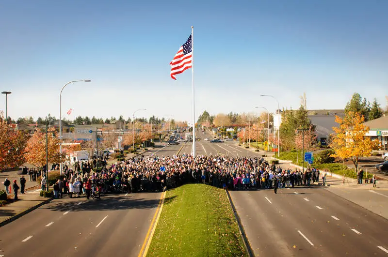 Federal Way Veterans Day Raise The Flag Crowd