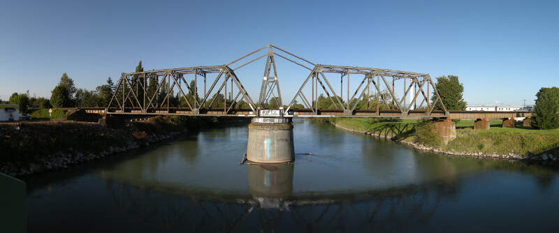 Ferndalec Wa  Rail Bridge Over The Nooksack  Pano