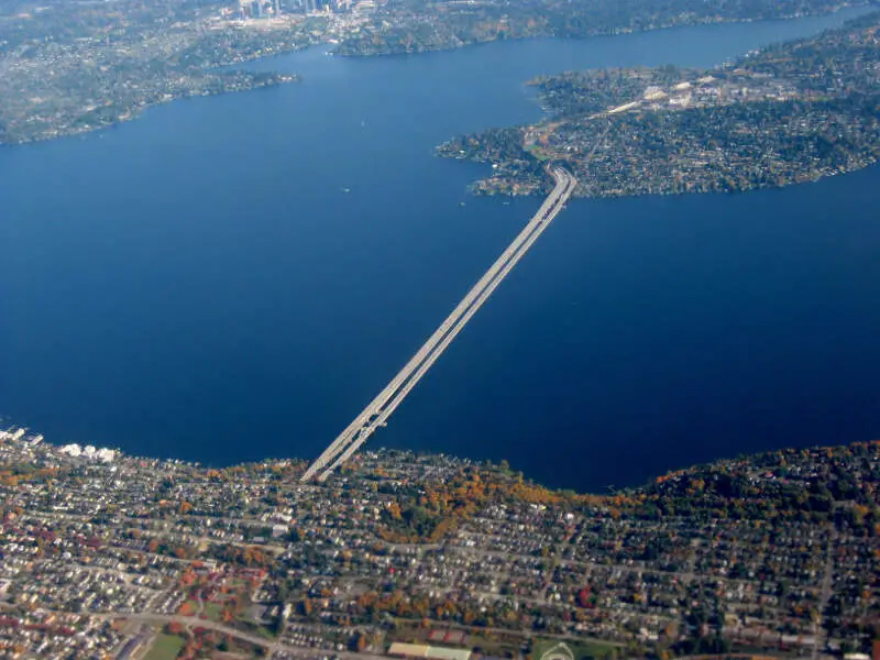 I Bridge Across Lake Washington In Seattle