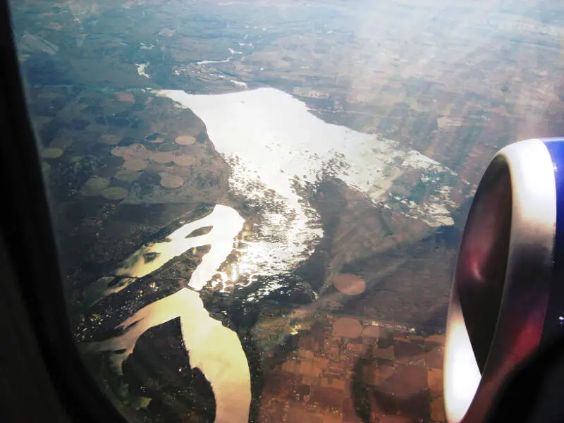 Aerial View Of Moses Lake  Potholes Reservoirc Washington A