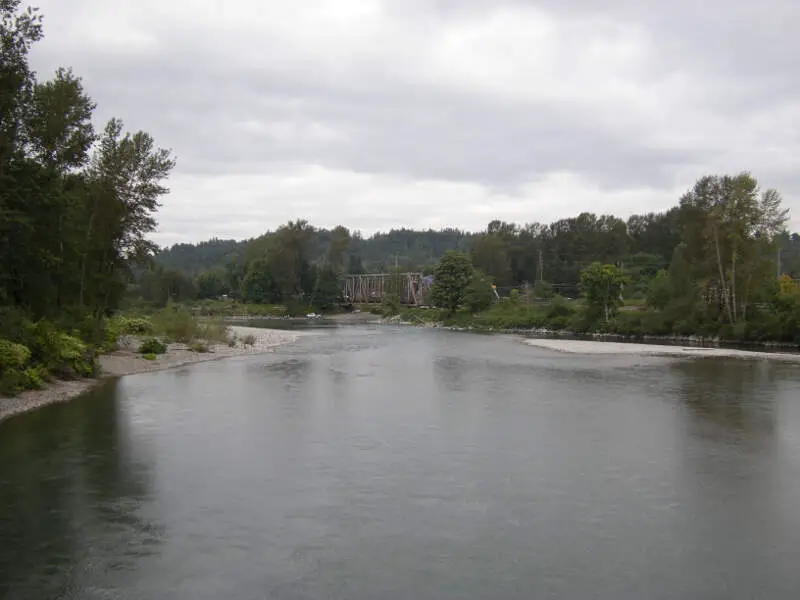 Sultanc Wa  View Downriver From Skykomish Bridge