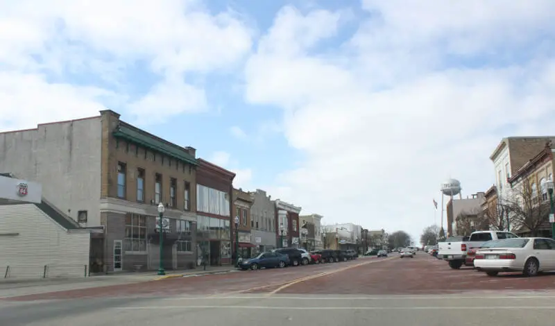 Delavan Wisconsin Downtown Looking West Us