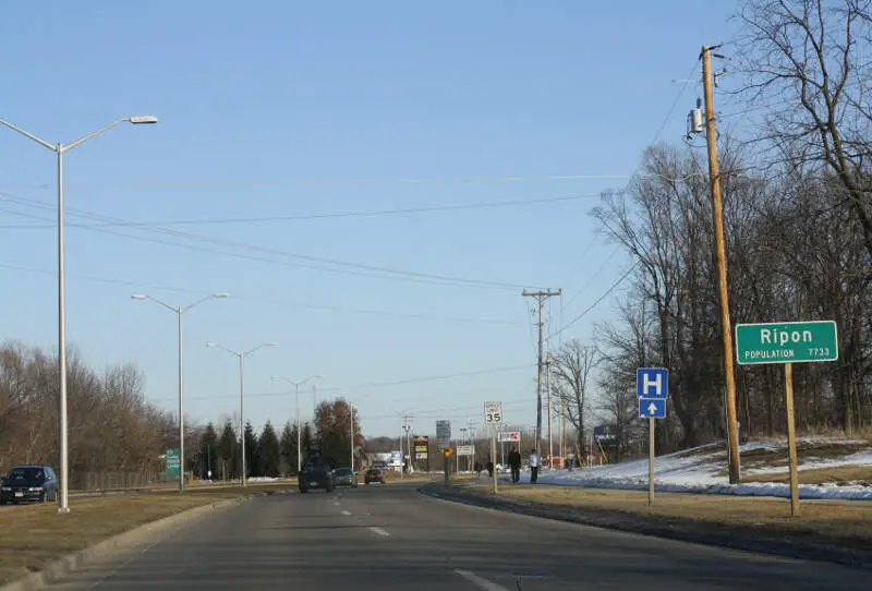 Ripon Wisconsin Sign Looking East Wis