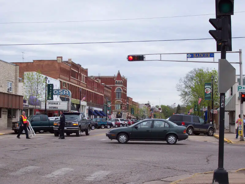 Waupacawisconsindowntownduringsesquicentennial