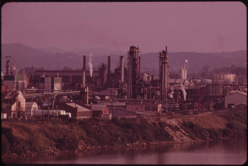 Evening View Of The Monsanto And Fmc Chemical Companies At Nitro On The Kanawha Riverc Seen From Interstate  Nara