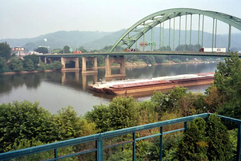 Fort Henry Bridge Looking Towards Ohioc In Wheelingc West Virginia