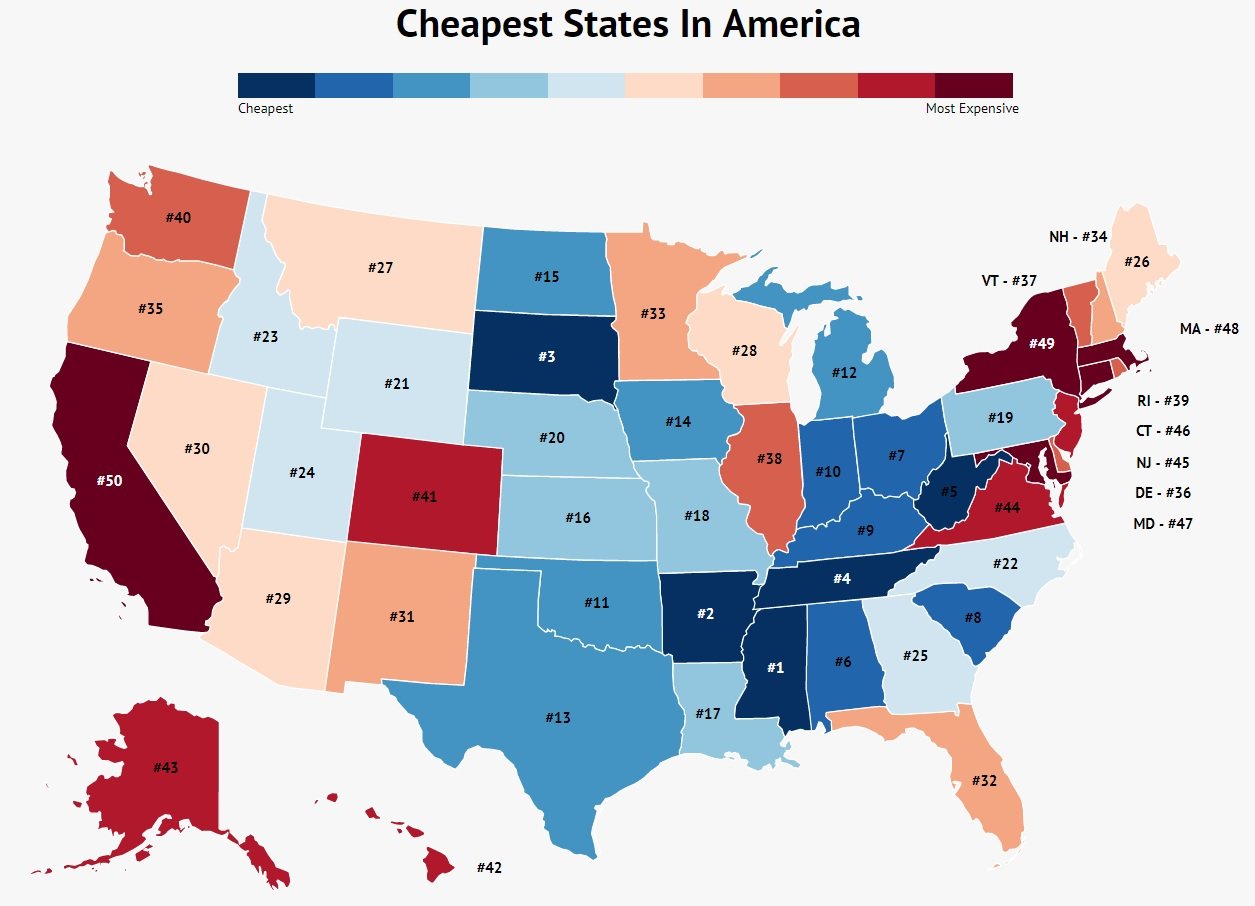 cheapest state to visit in usa