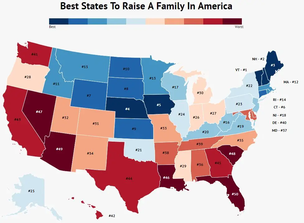 Best States To Raise A Family In America For 2022