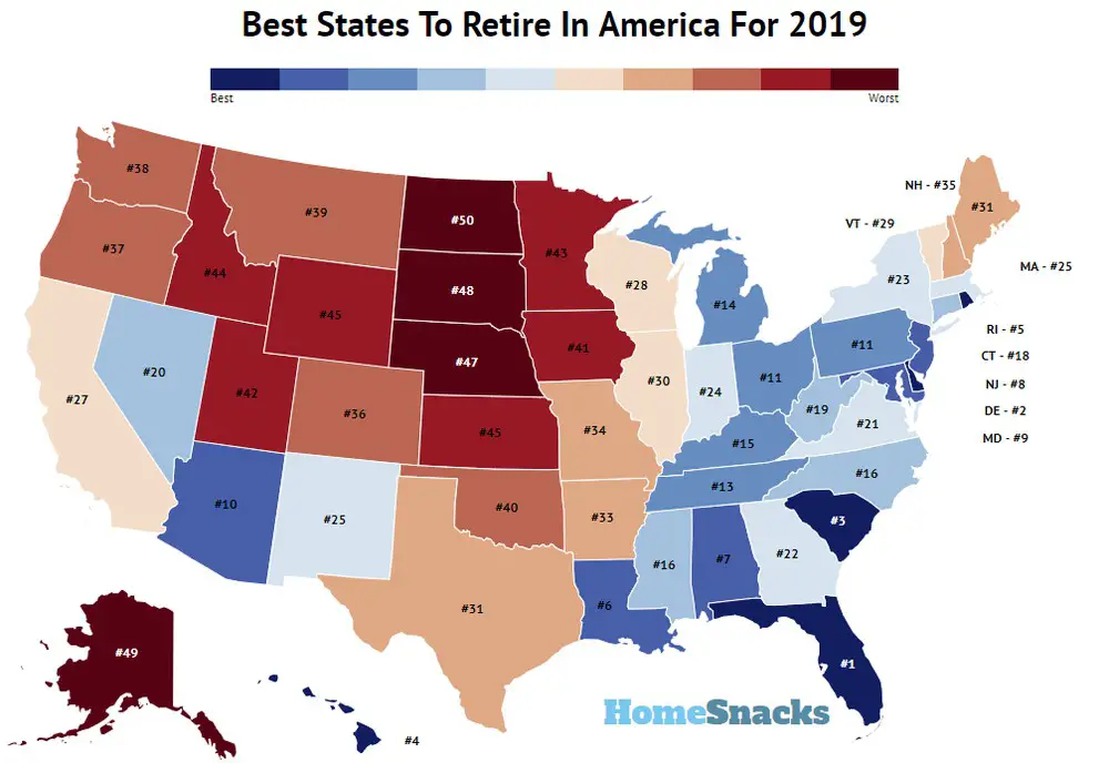 2024 Best States To Retire Sal Lesley
