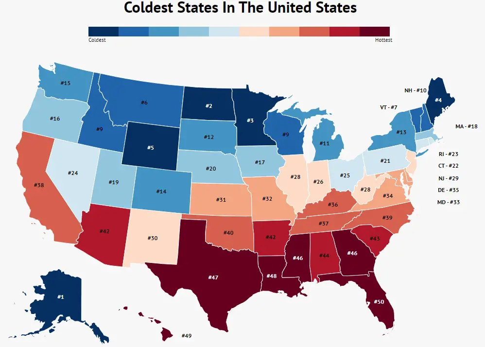 Coldest States