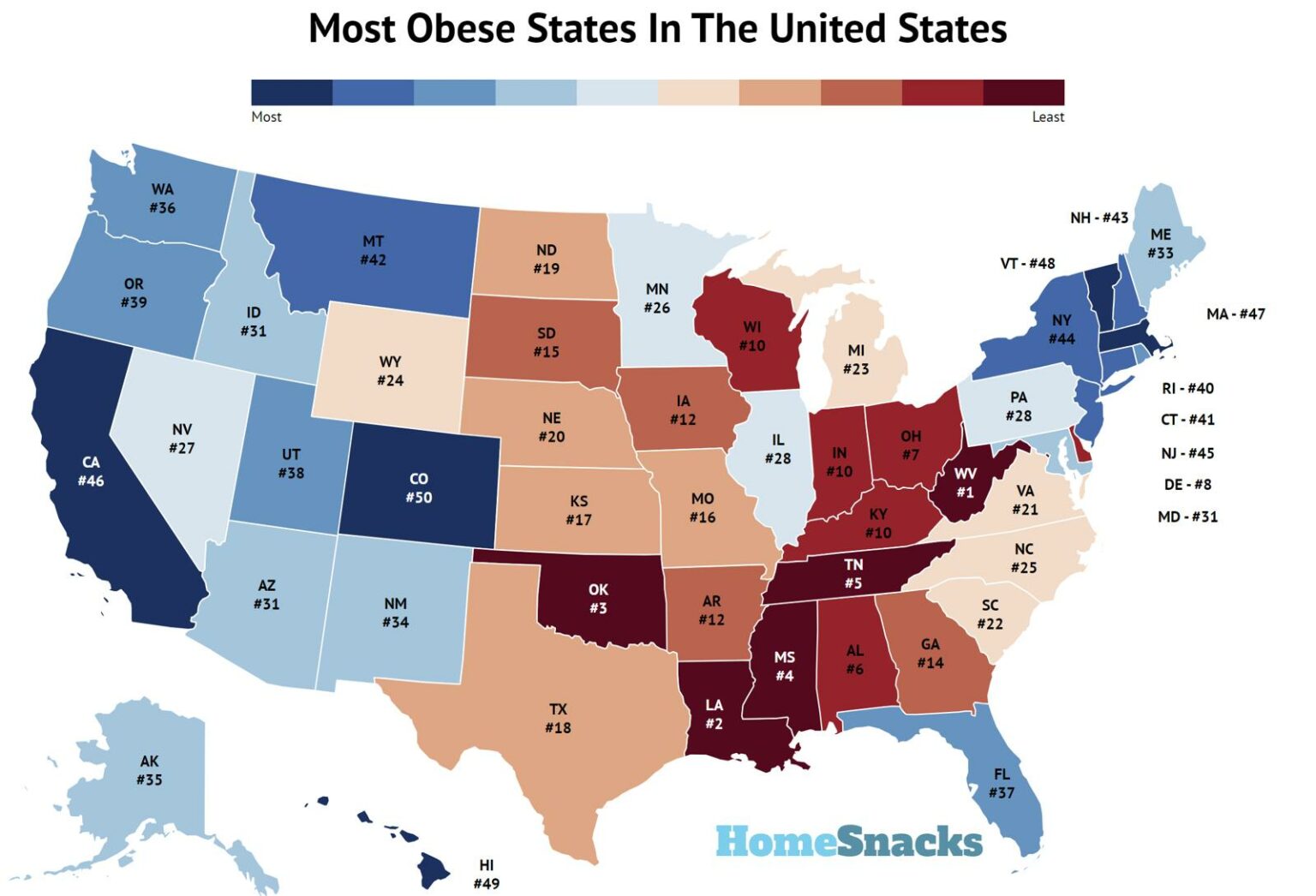 Most (And Least) Obese States For 2026 | HomeSnacks