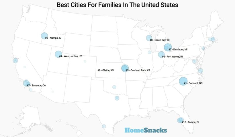 Best Cities For Families Map