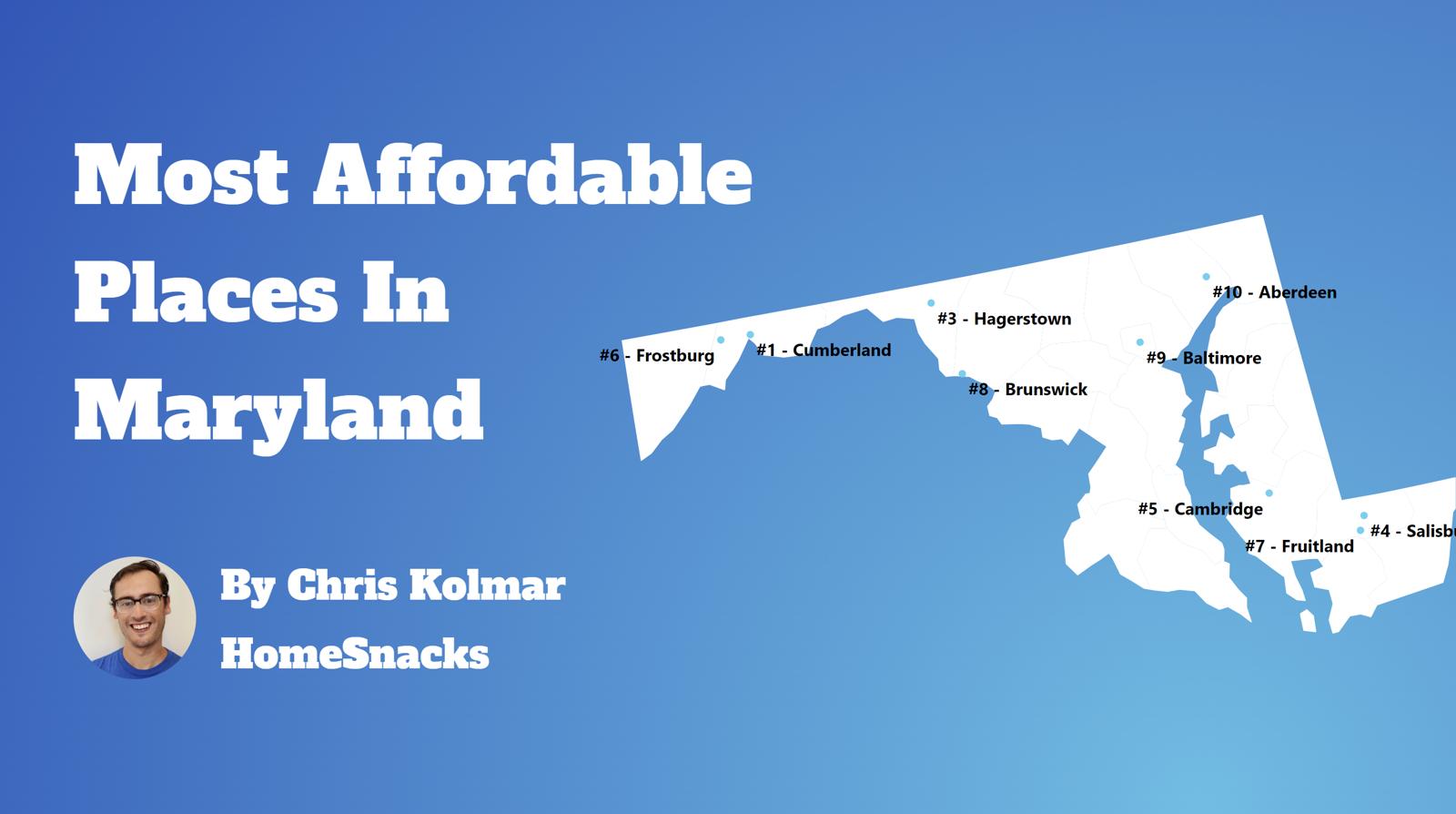 Most Affordable Cities In Maryland Map