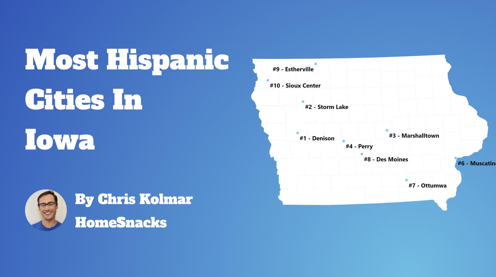 Cities With Largest Hispanic/Latino Population In Iowa Map