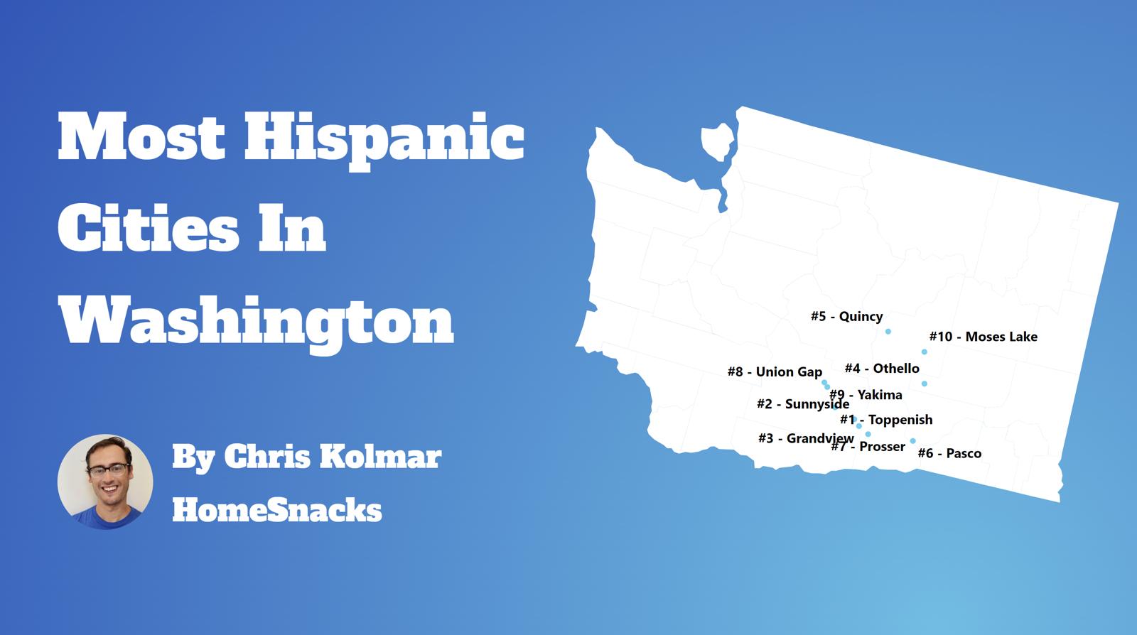 Cities With Largest Hispanic/Latino Population In Washington Map