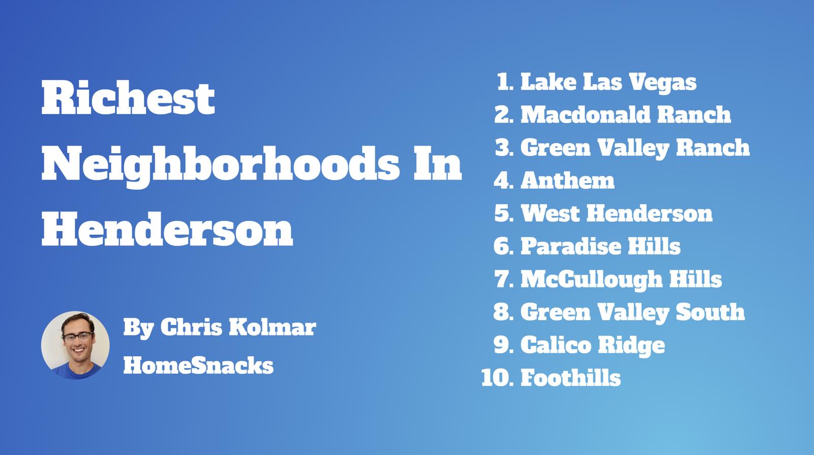 10 Richest Neighborhoods In Henderson, NV [2024] HomeSnacks