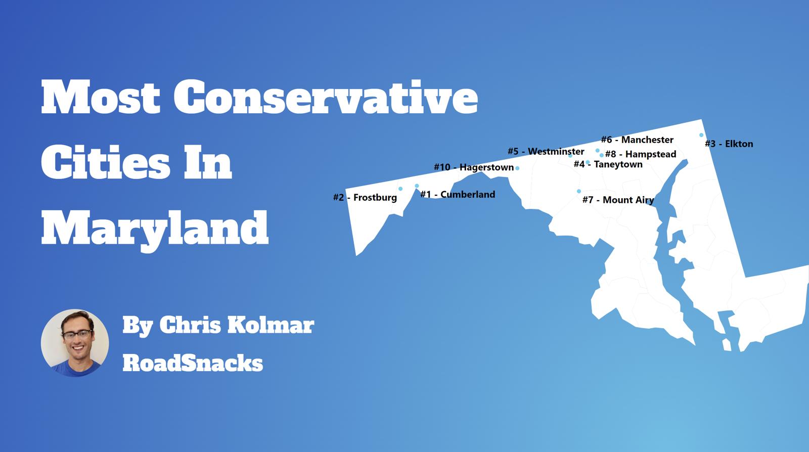 Most Conservative Cities In Maryland Map