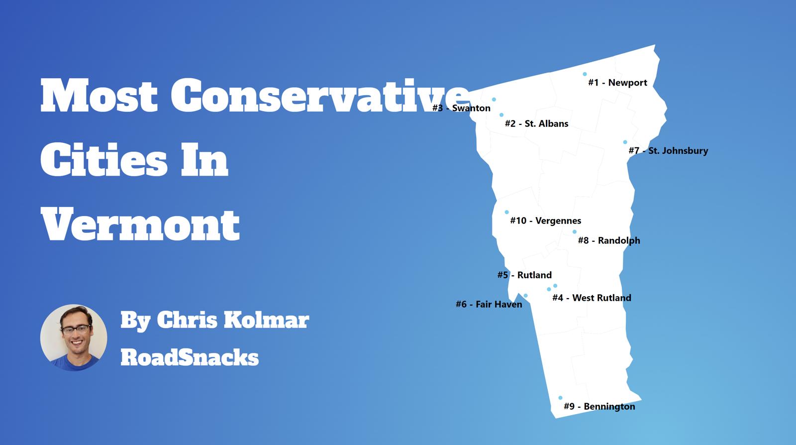 Most Conservative Cities In Vermont Map