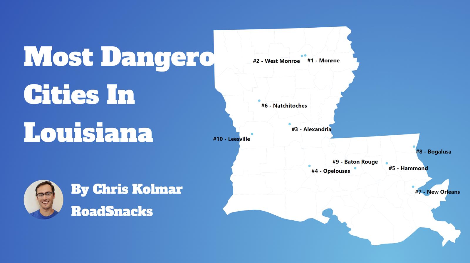 Most Dangerous Cities In Louisiana Map