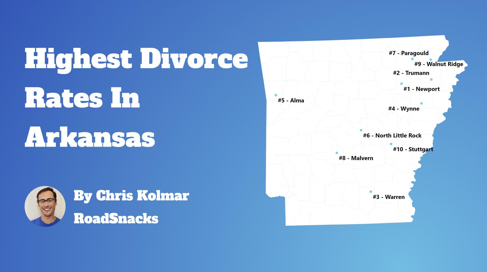 Cities With Highest Divorce Rate In Arkansas Map