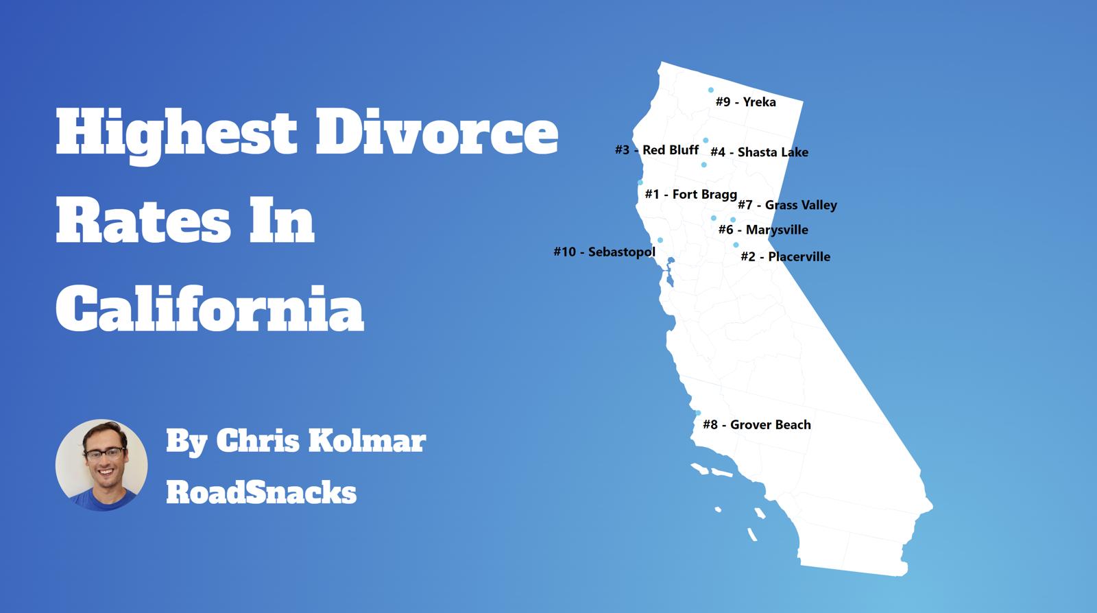 Cities With Highest Divorce Rate In California Map