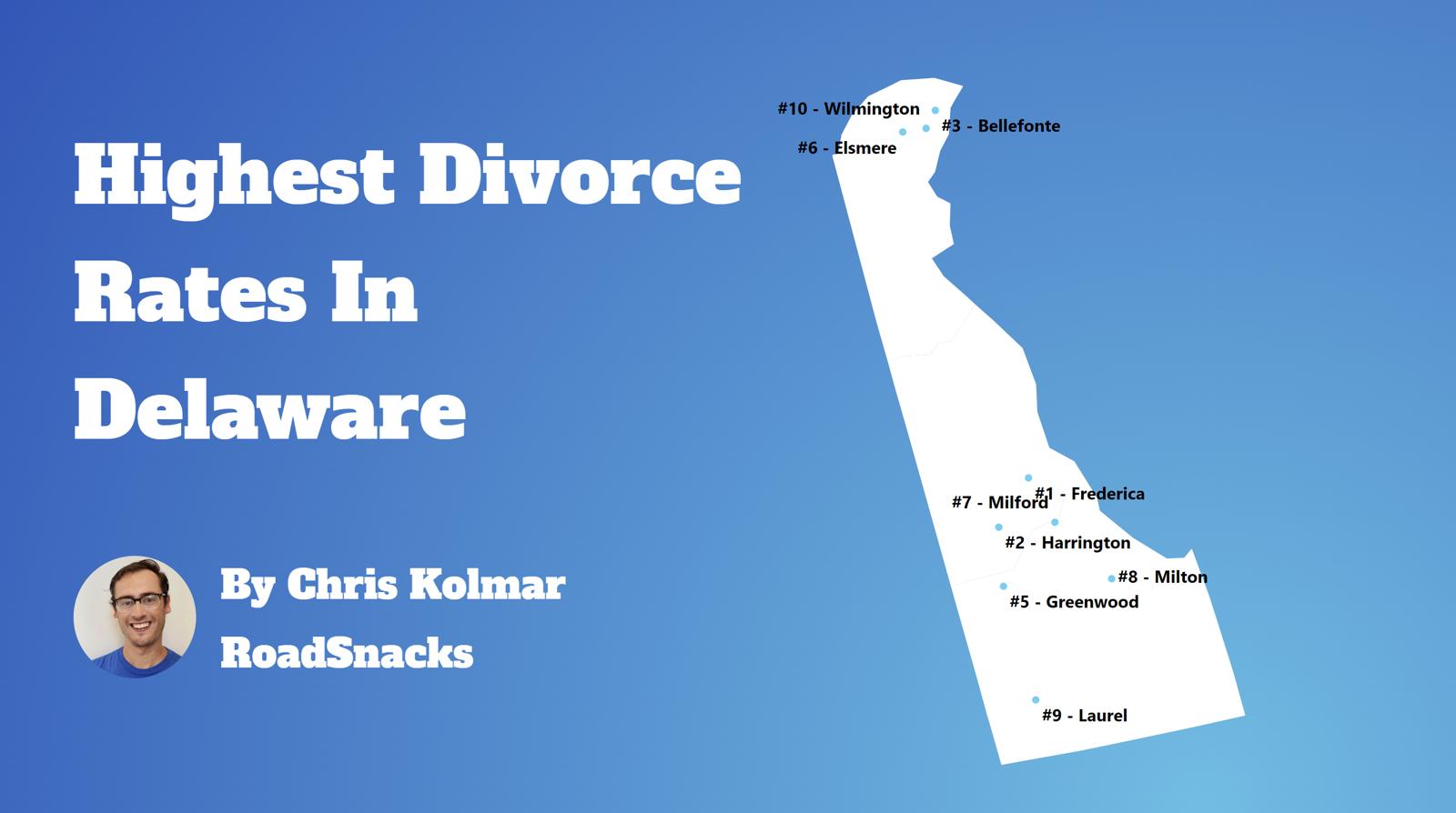 Cities With Highest Divorce Rate In Delaware Map