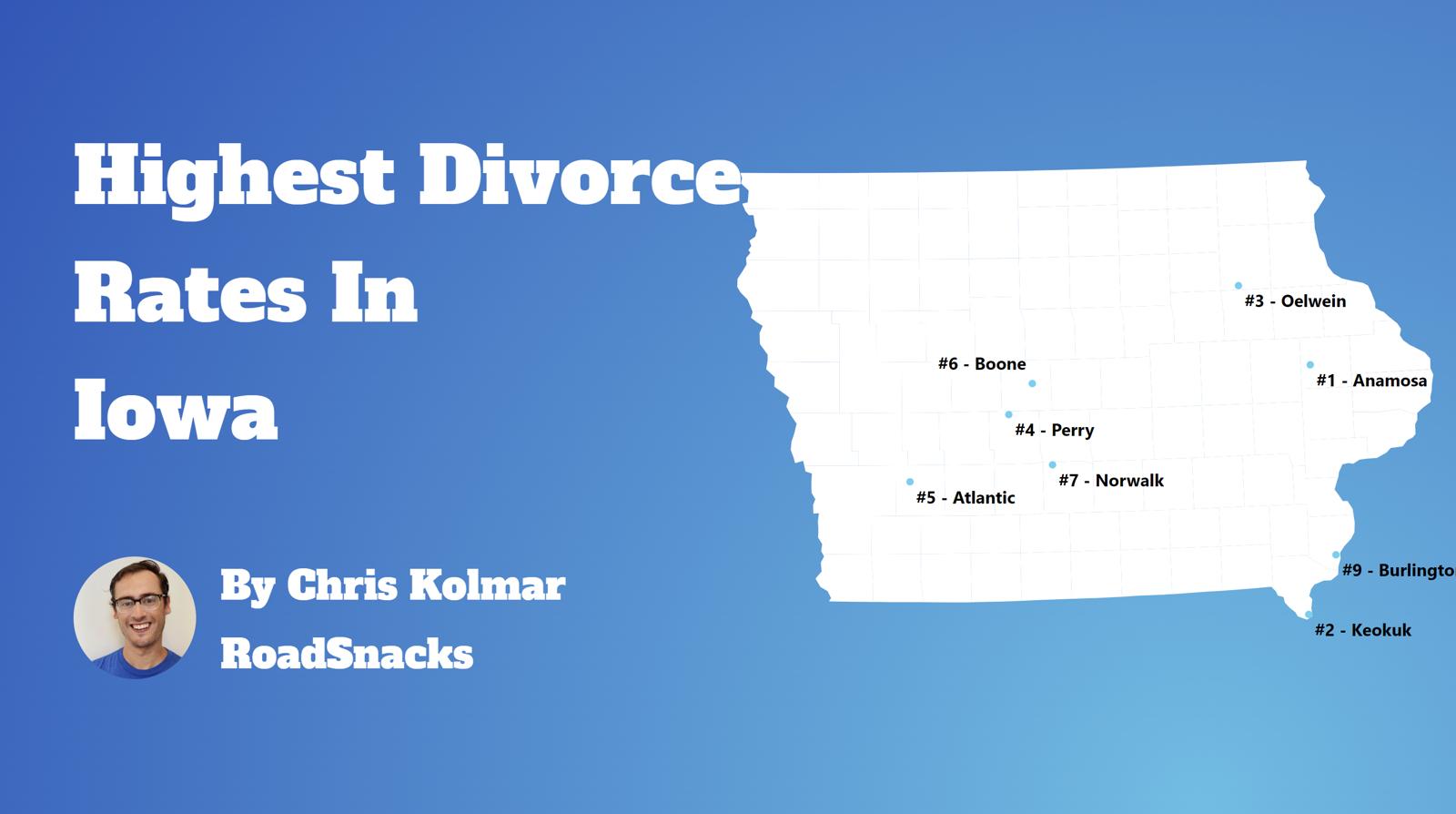 Cities With Highest Divorce Rate In Iowa Map