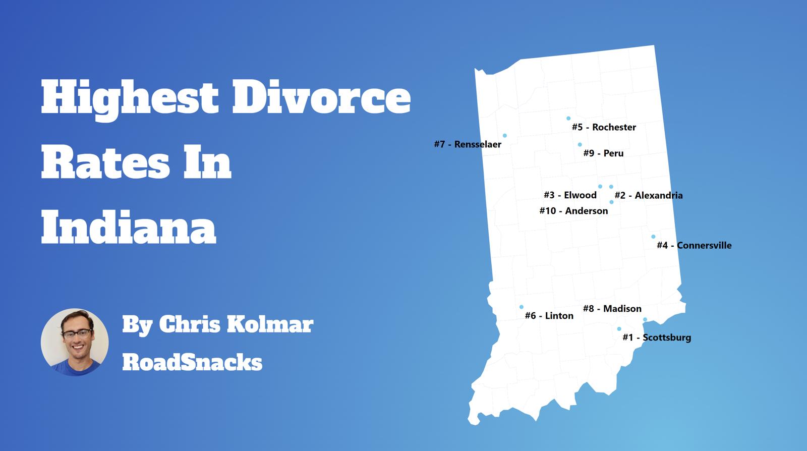 Cities With Highest Divorce Rate In Indiana Map