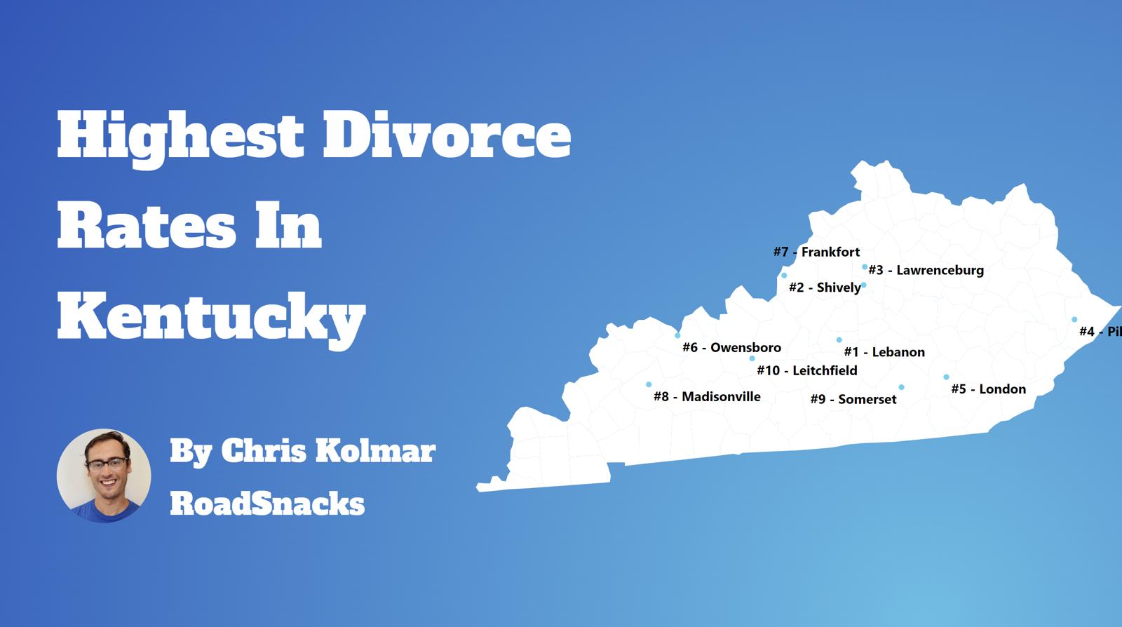 Cities With Highest Divorce Rate In Kentucky Map