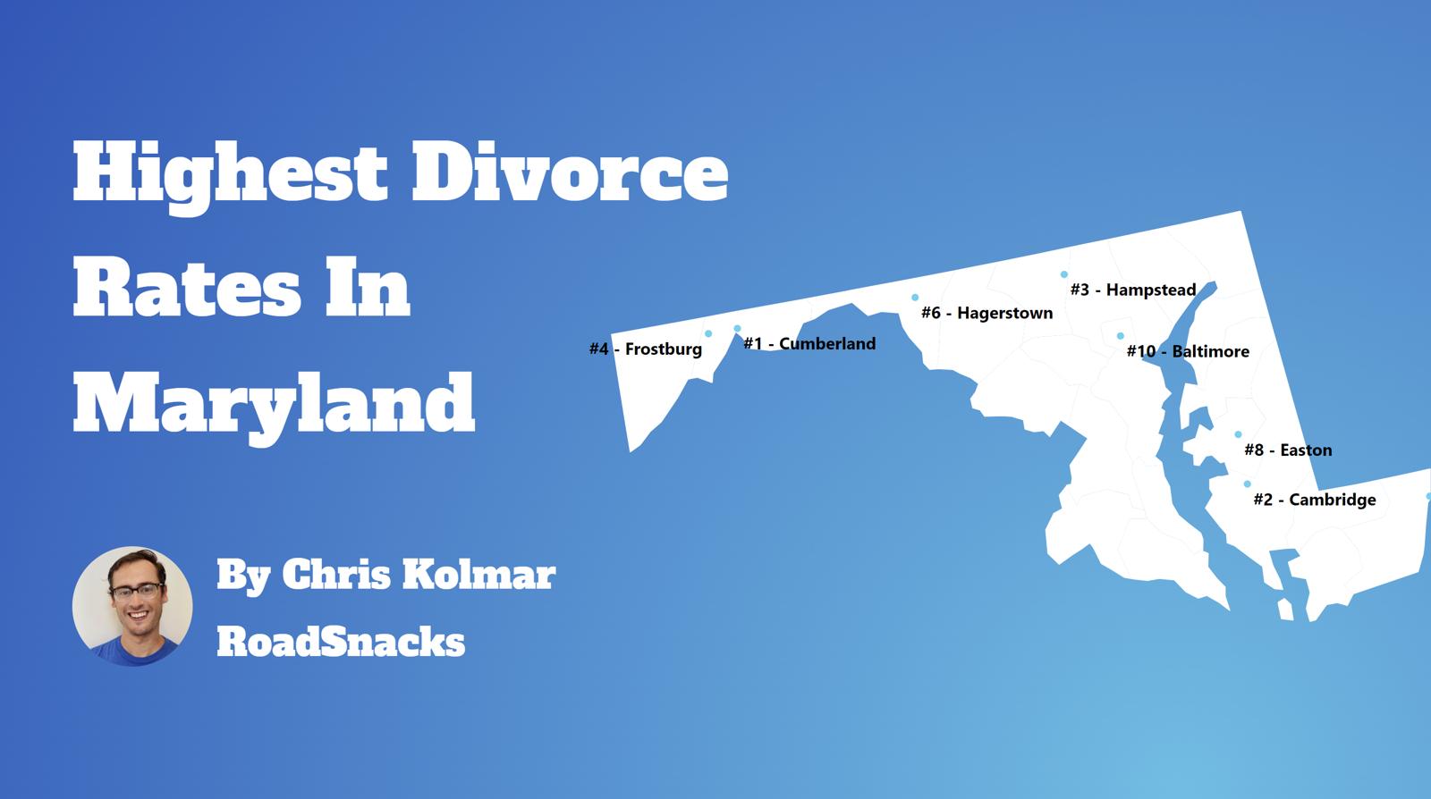 Cities With Highest Divorce Rate In Maryland Map