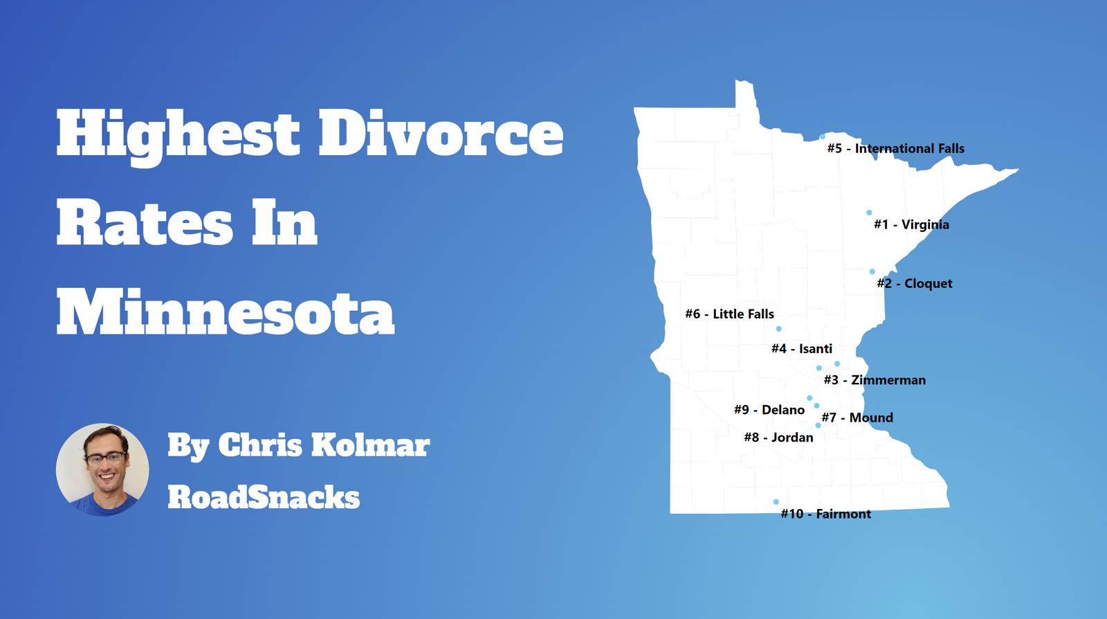 Cities With Highest Divorce Rate In Minnesota Map