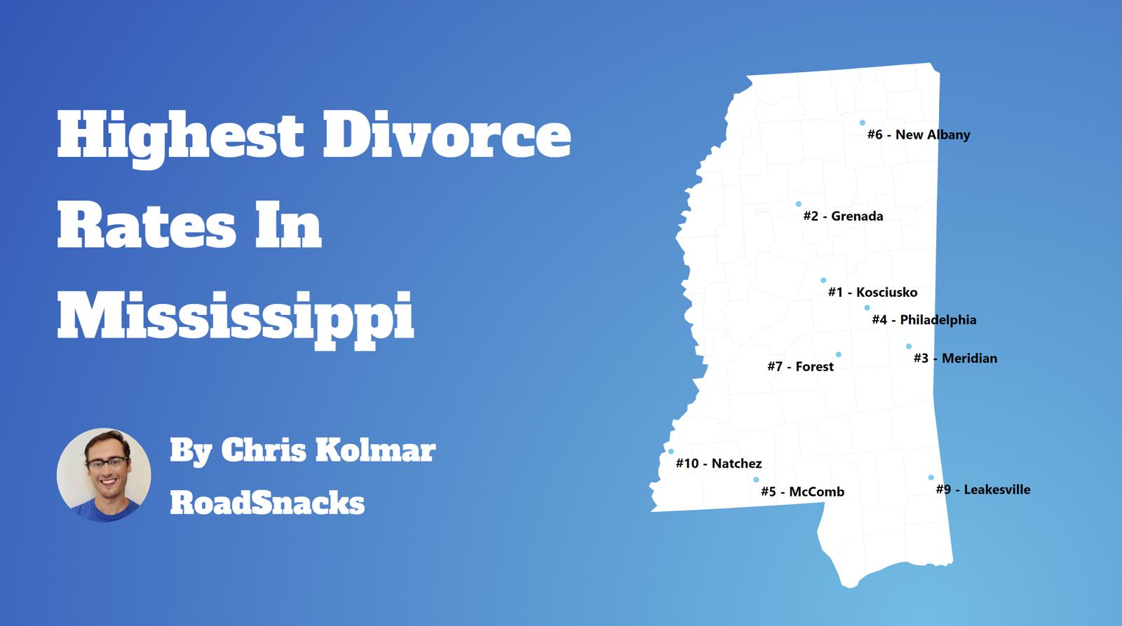 Cities With Highest Divorce Rate In Mississippi Map