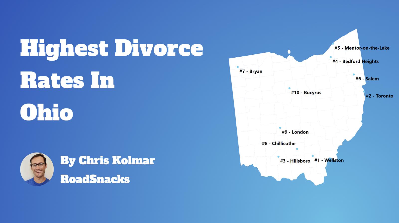 Cities With Highest Divorce Rate In Ohio Map