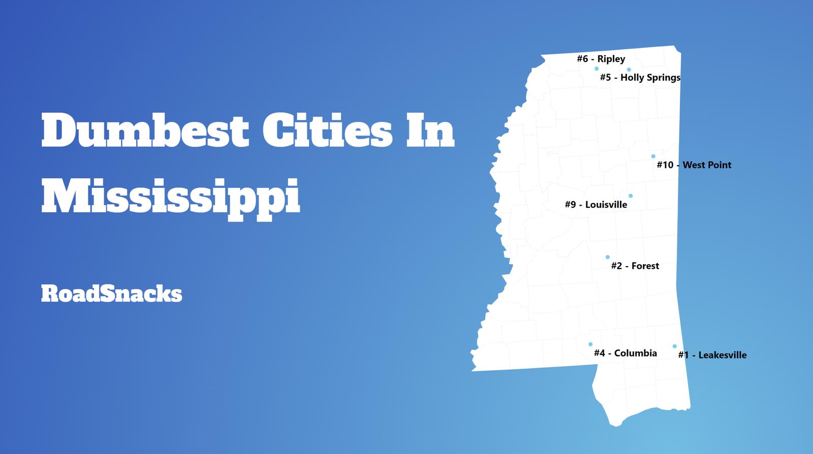 Dumbest Cities In Mississippi Map