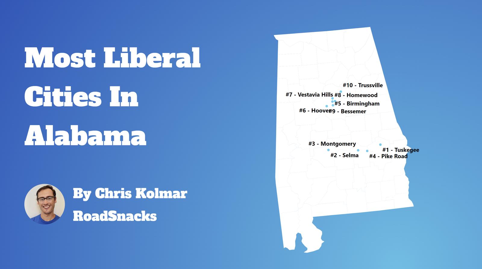 Most Liberal Cities In Alabama Map