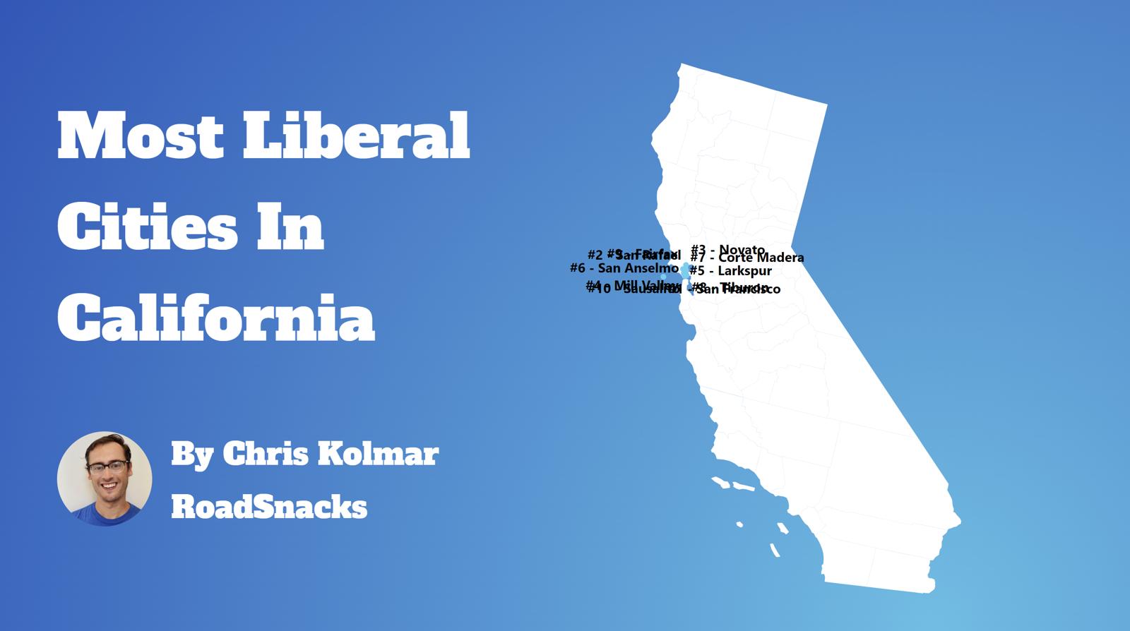 Most Liberal Cities In California Map