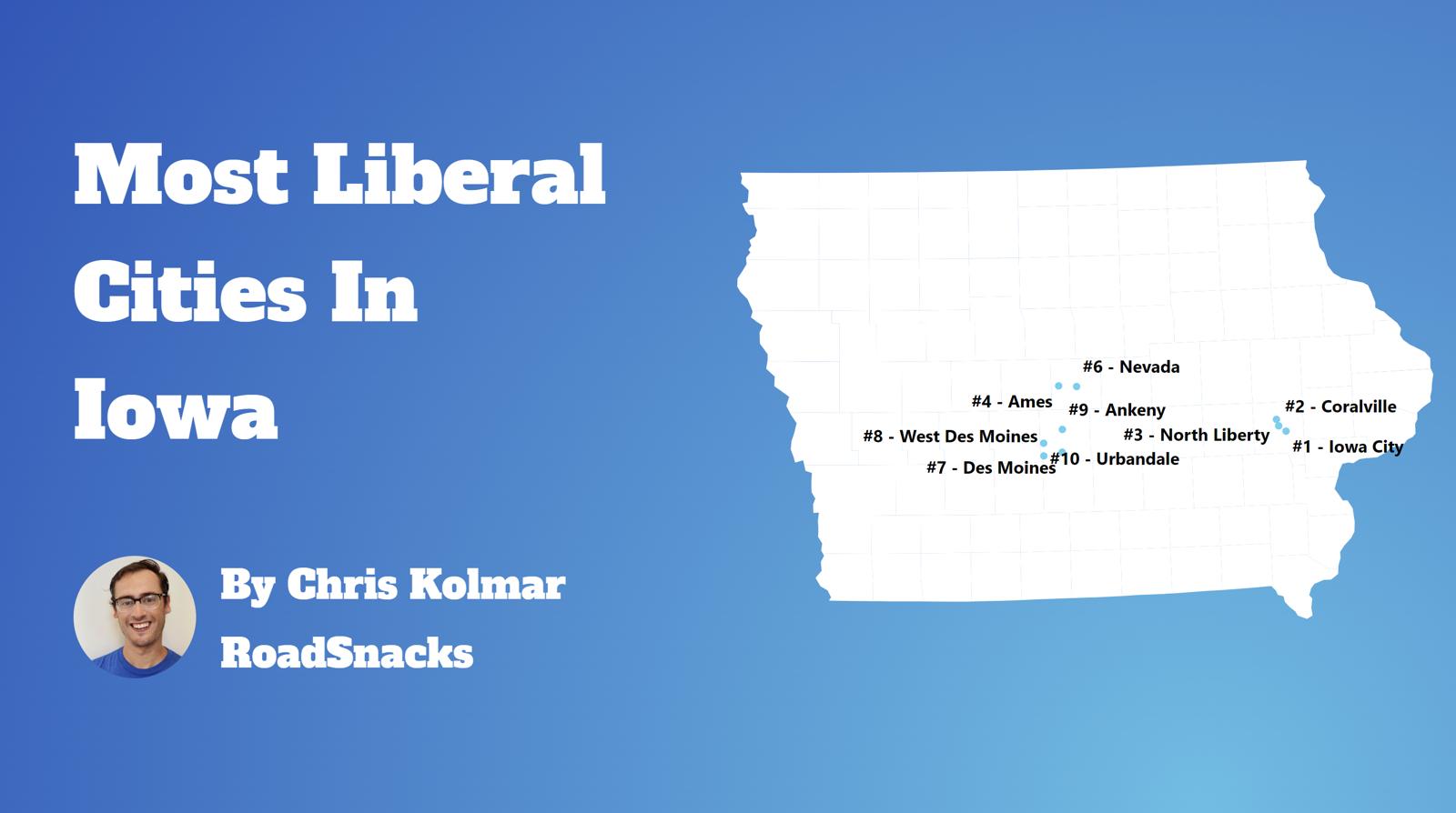 Most Liberal Cities In Iowa Map
