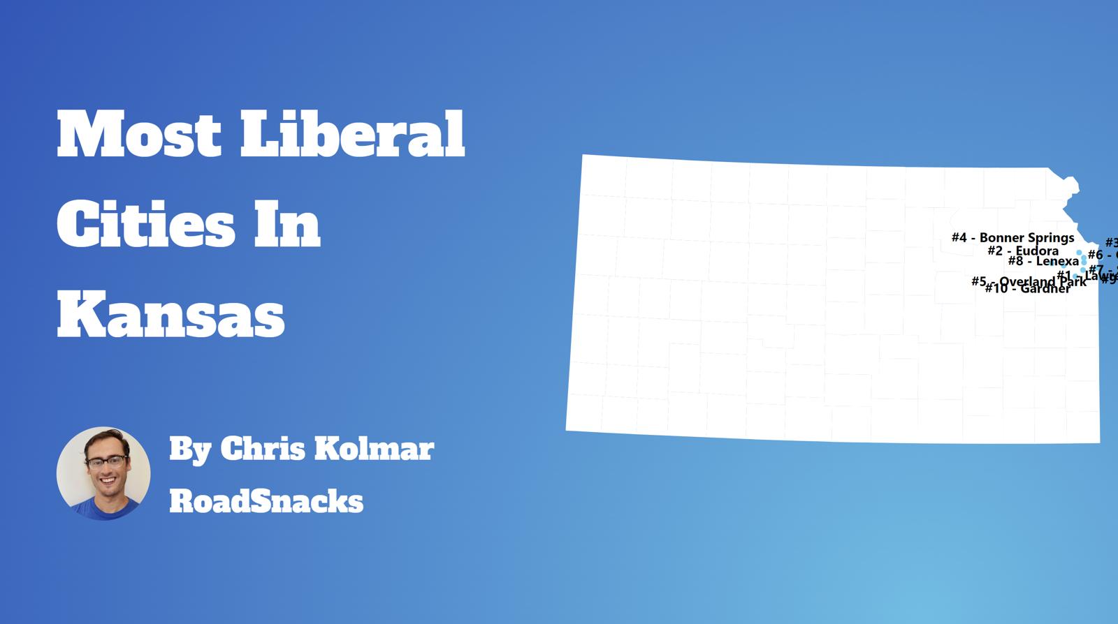 Most Liberal Cities In Kansas Map
