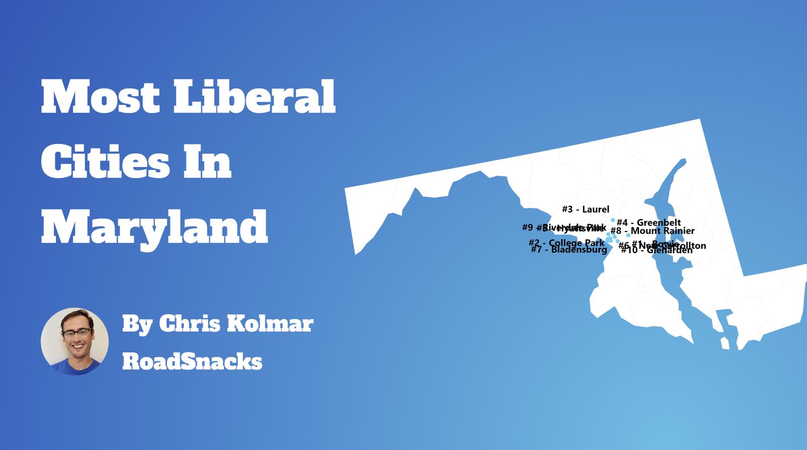 Most Liberal Cities In Maryland Map