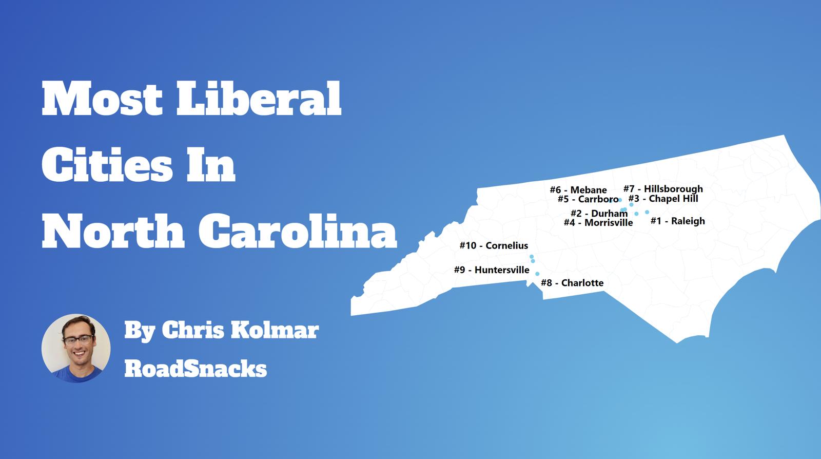 Most Liberal Cities In North Carolina Map