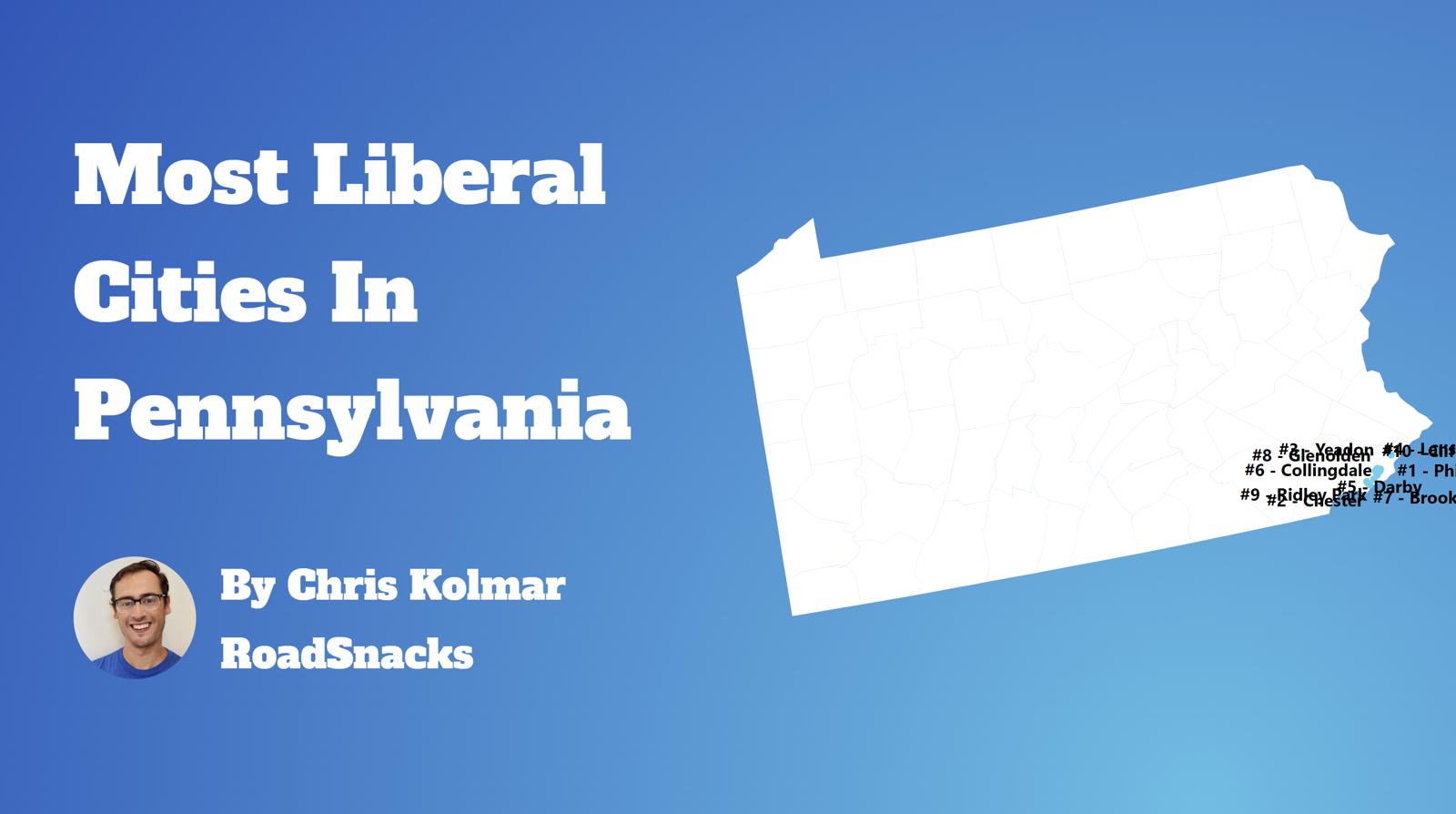 Most Liberal Cities In Pennsylvania Map