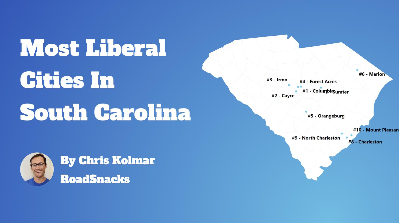 Most Liberal Cities In South Carolina Map
