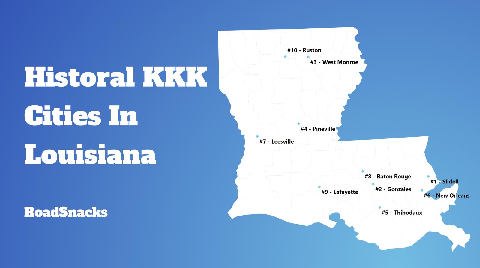 Most Racist Cities In Louisiana Map
