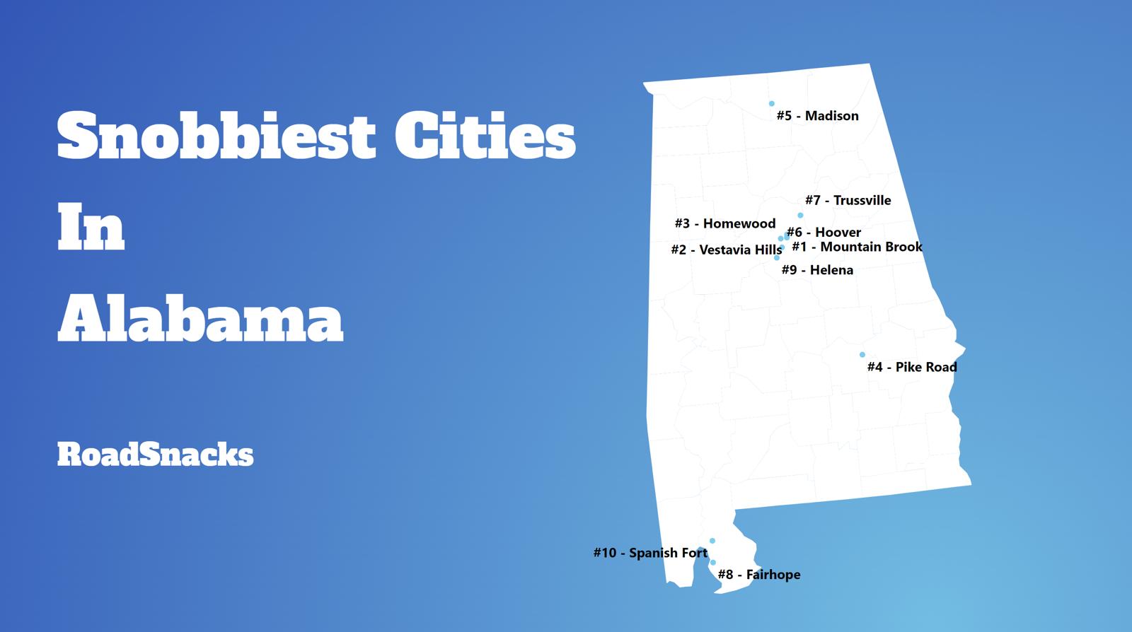 Snobbiest Cities In Alabama Map