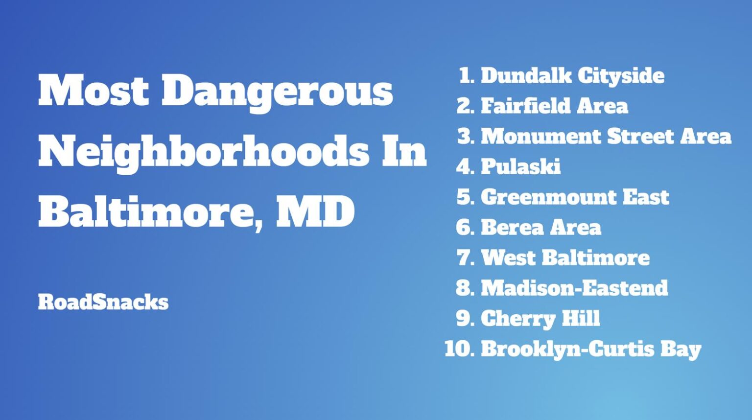 10 Most Dangerous Neighborhoods In Baltimore, MD [2026]